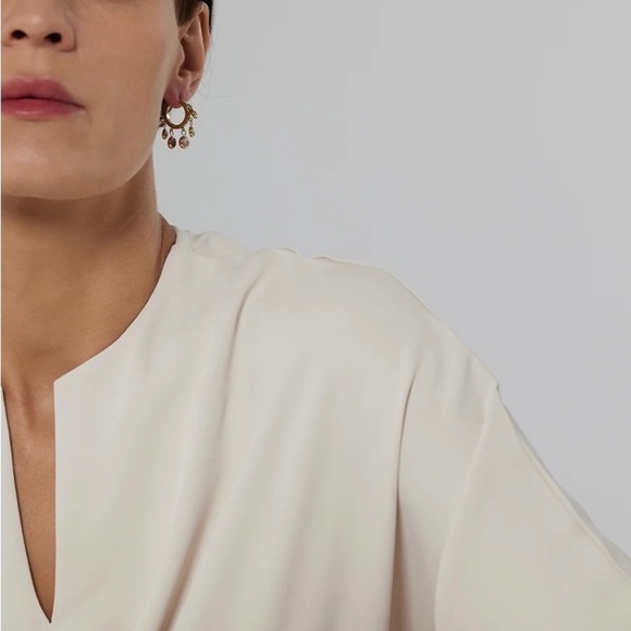 18K Gold Plated *Dangle Hoop* Earrings - Picture 4 of 9